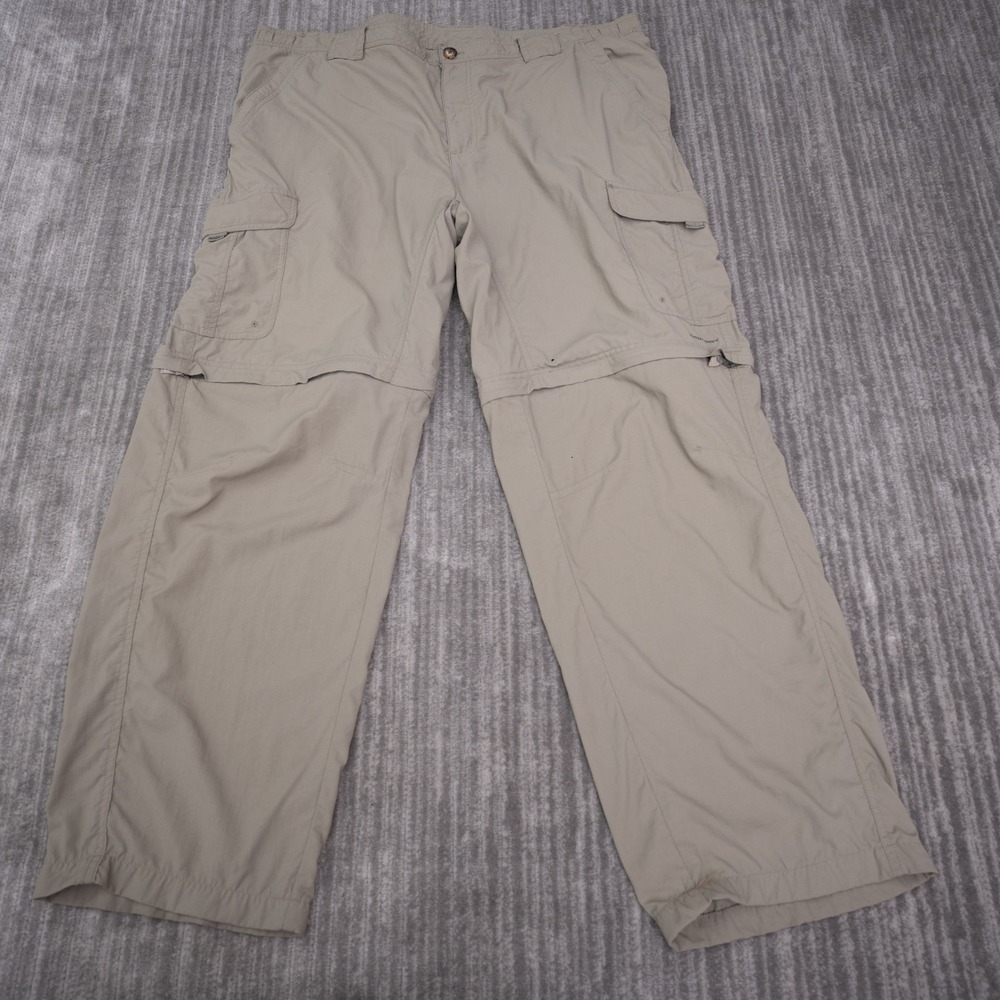 Columbia Titanium Convertible Cargo Pants Mens XL Beige Good Hiking Outdoor